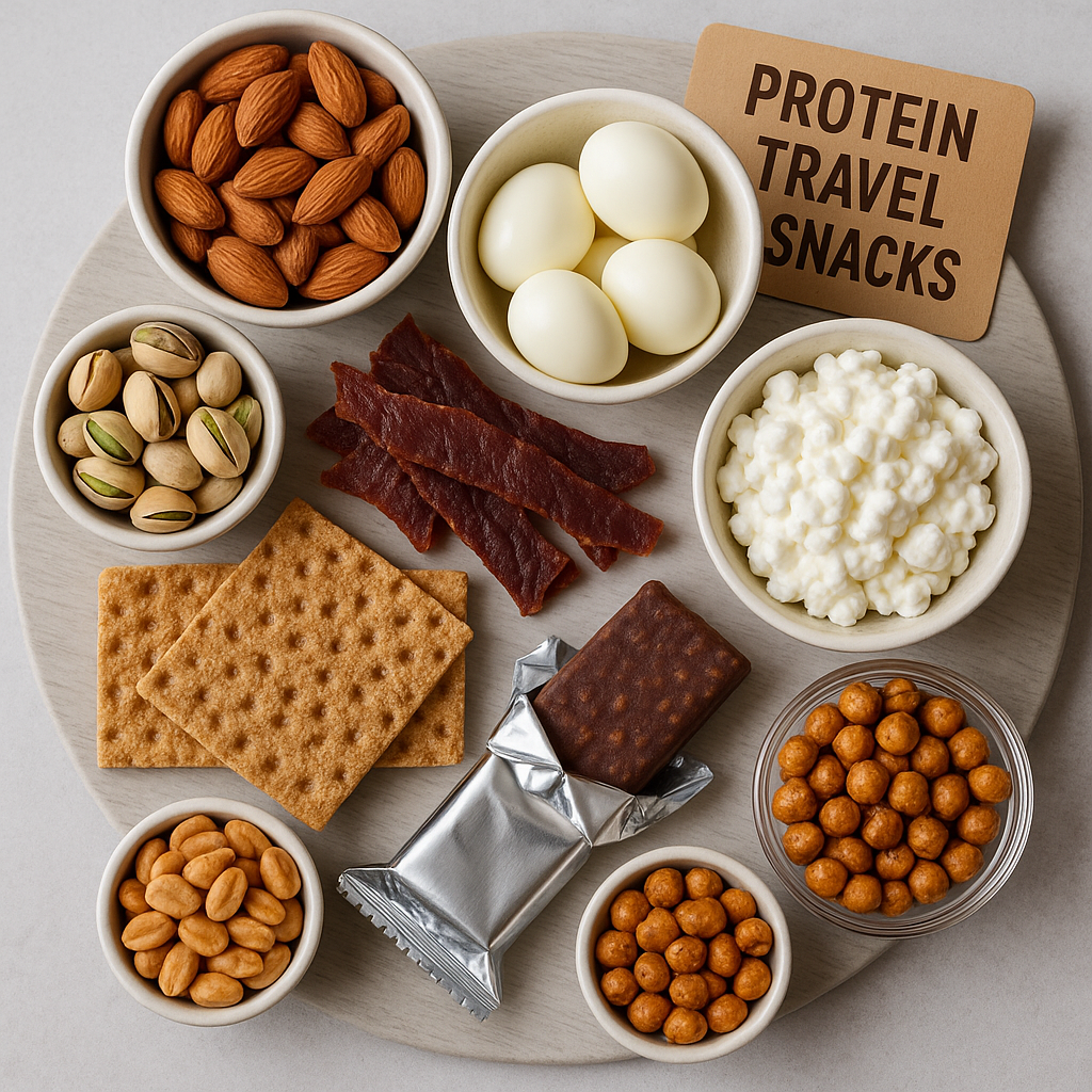 Baltyminiai užkandžiai kelionei